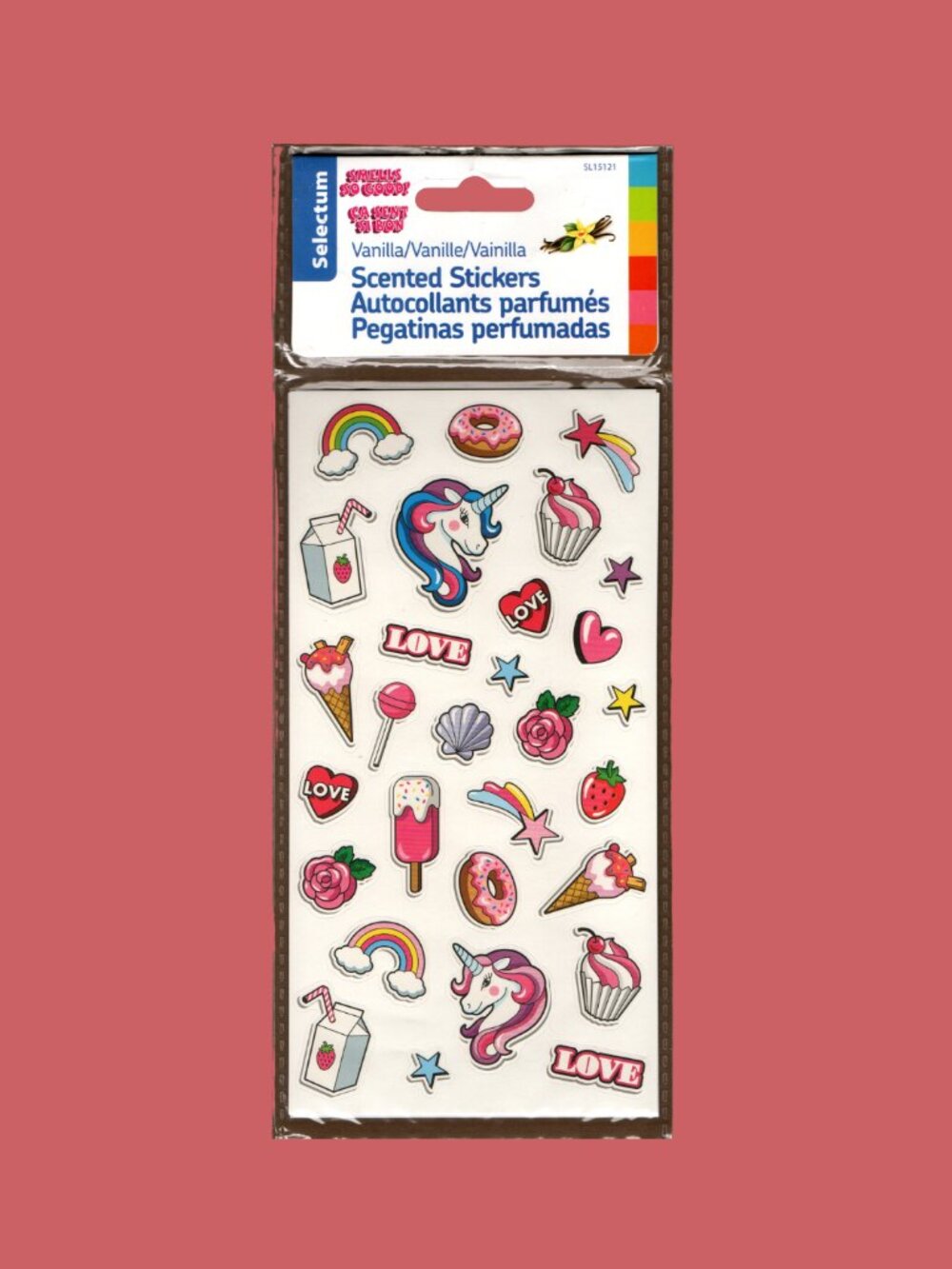 Selectum Scented Scratch n' Sniff Vanilla Unicorn Stickers NIP